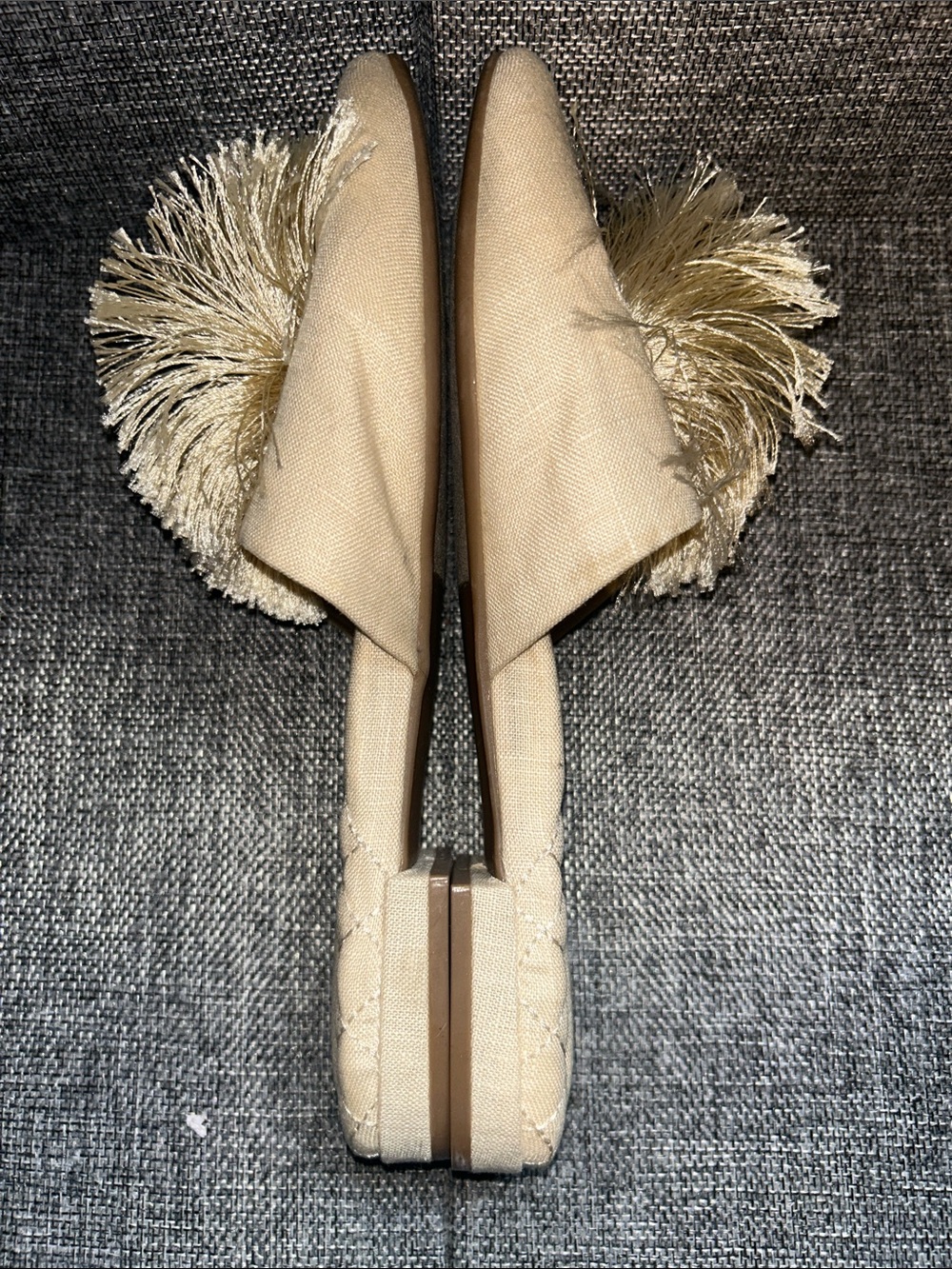 Birdies Champagne Pom Pom Slide Mules - Picture 5 of 7
